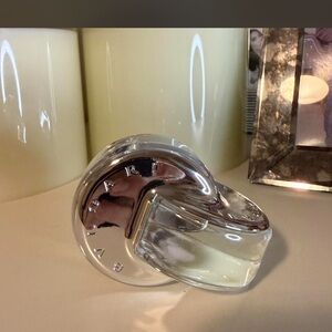 Bulgari Silver and Clear Perfume Bottle